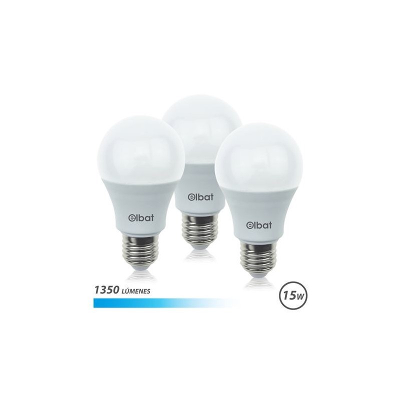 Pacchetto Elbat di 3 lampadine a LED A60 15W E27 1350LM - 6500K Fria