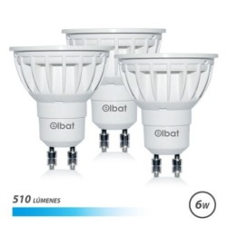 Pacchetto Elbat di 3 lampadine LED GU10 6W 510LM - 6500K Luce fredda