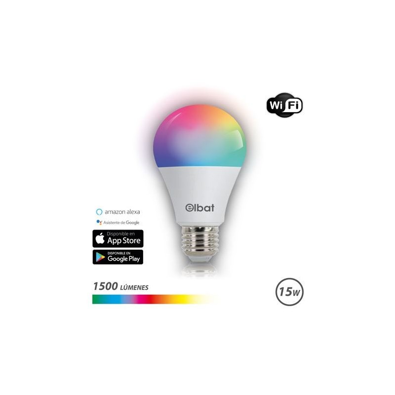 Bulb LED ELBAT Smart Wi -fi A65 E27 15W 1500LM RGB - Temperatura 2700