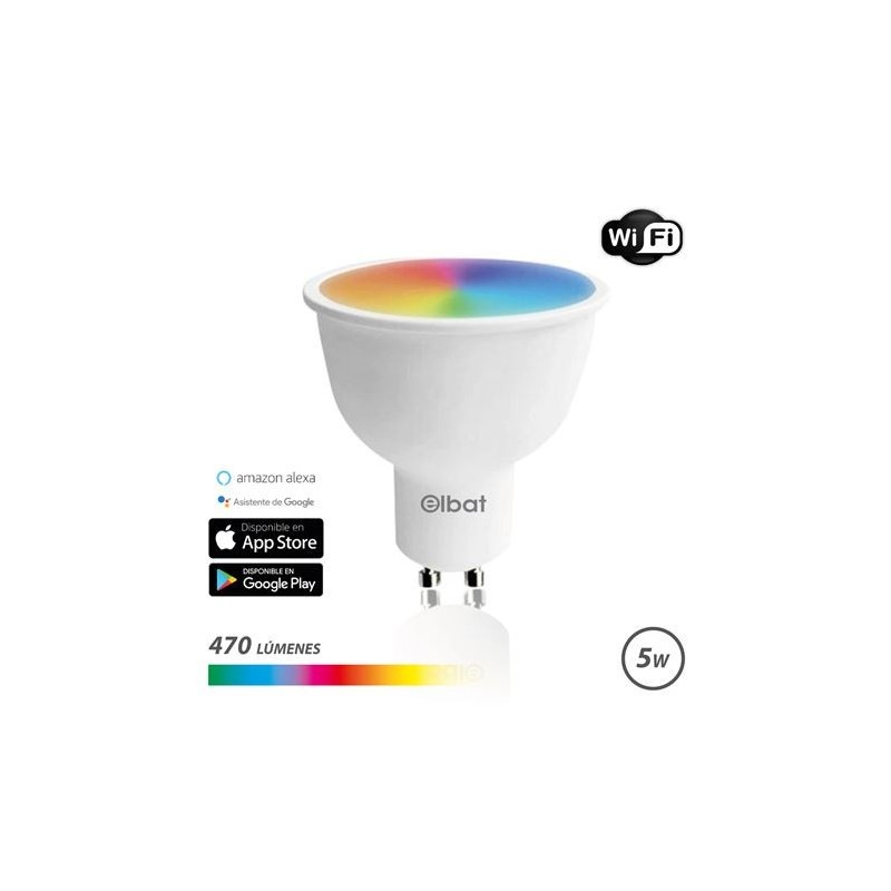 Bulb LED ELBAT Smart Wi -fi GU10 5W 470LM RGB - Temperatura 2700K a 6