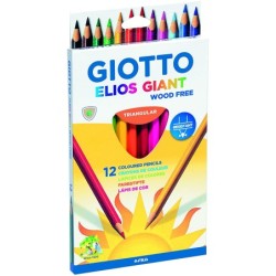 Giotto Elios Giant legno gigante pacchetto libero di 12 colori triang