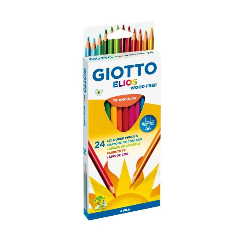 Giotto Elios Giant legno gigante pacchetto libero di 24 colori triang