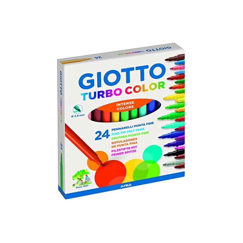 Giotto Turbo Color Pack di 24 Gloads - Fina Point 28 mm- Inchiostro