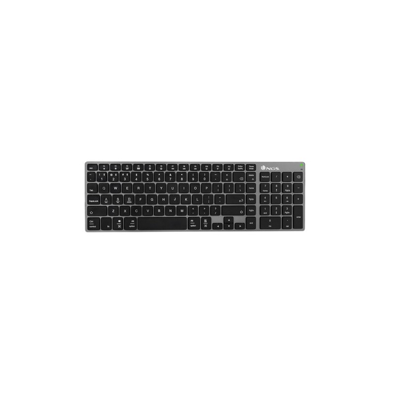 NGS FORTUNE-BT QWERTY ES tastiera Bluetooth Spagnolo Nero Argento