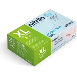 SANTEX Nitriflex Blu Pacco di 100 guanti nitrili per l'esame XL - 35