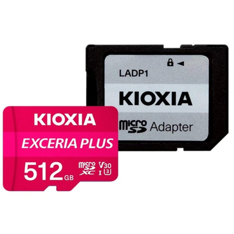 Kioxia Exceria Plus Micro SDXC 512GB UHS-I U3 V30 A1 Classe con adatt