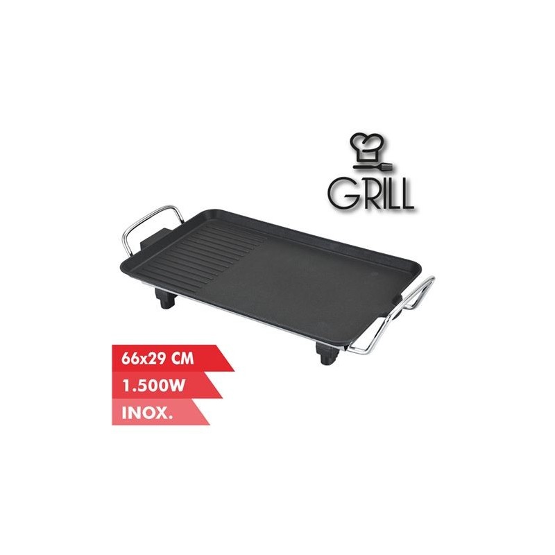 Muvip Electric ASAR Play 1500W - 2 aree Lisa e Grill - Piatto anti -a