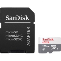 Ultra Sandisk Micro SDXC 128GB UHS-I U1 Classe 10 100MB/S + Adattator