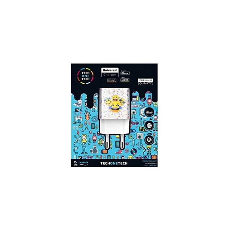 Emojitech TechOnetech Smile Double USB -A Wall Loader - High Performa