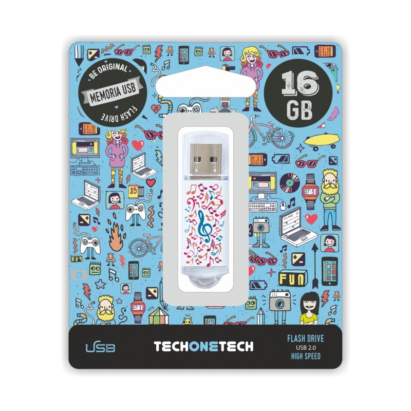 Memoria TechOnetech Music Dream USB 20 16GB Pendrive