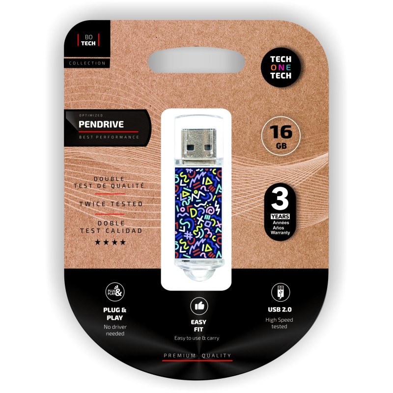 TechOnetech Kaotic Dark USB 20 16GB Pendrive Memoria