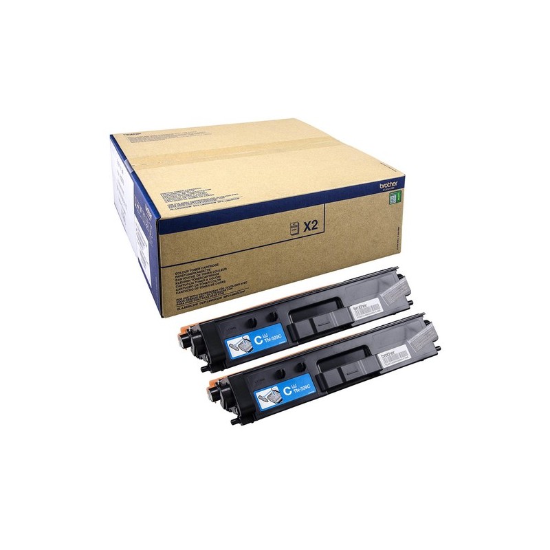 Brother TN-329CTWIN cartuccia toner 2 pz Originale Ciano