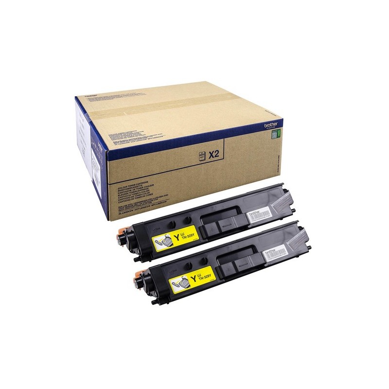 Brother TN-329YTWIN cartuccia toner 2 pz Originale Giallo