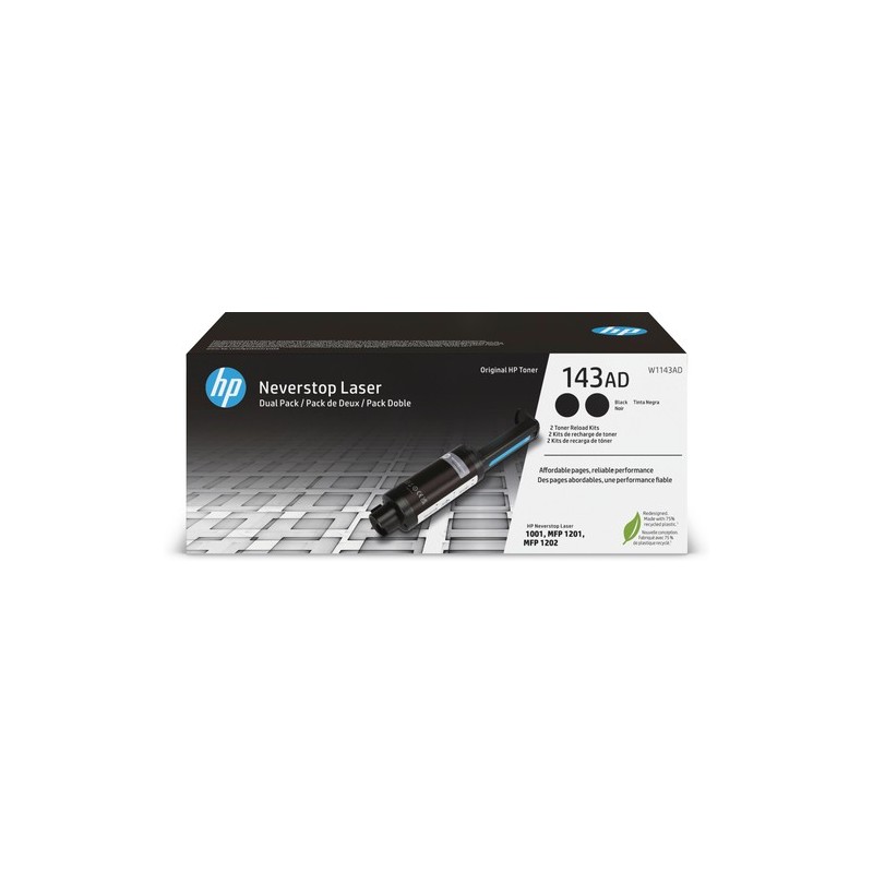 HP Kit ricarica toner nero originale Neverstop 143AD dual-pack