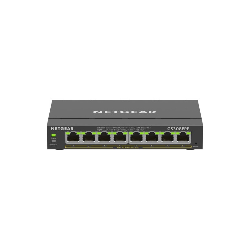 NETGEAR 8-Port Gigabit Ethernet High-Power PoE+ Plus Switch GS308EPP