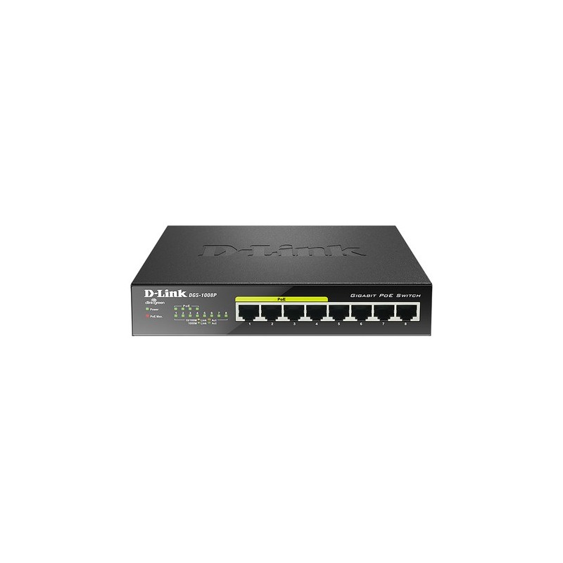 D-Link DGS-1008P switch di rete Non gestito Gigabit Ethernet 10/100/