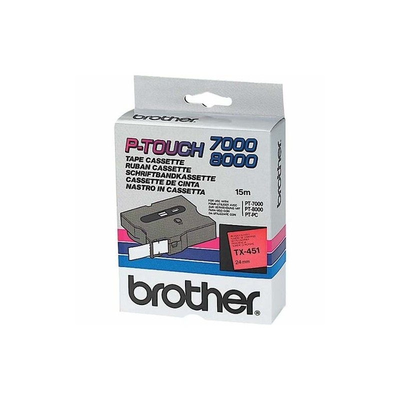 Brother TX-451 nastro per etichettatrice Nero su rosso