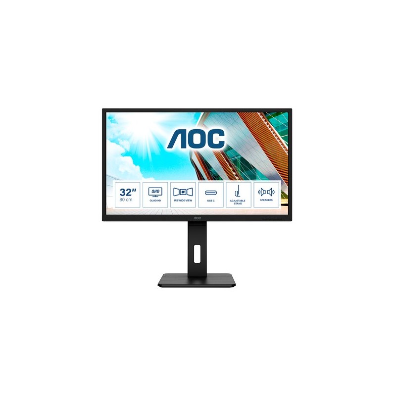 AOC Q32P2CA Monitor PC 80 cm 315" 2560 x 1440 Pixel 2K Ultra HD LE