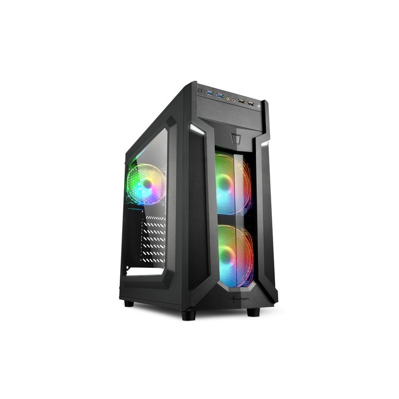 SHARKOON VG6-W RGB ATX-MIDI-Tower House senza alimentazione LED LED