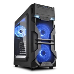 SHARKOON VG7-W Blue ATX-MIDI-Tower House senza alimentazione LED led