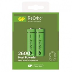 GP RECYKO pacchetto di 2 batterie ricaricabili 2600 mAh AA 12 V - Pr