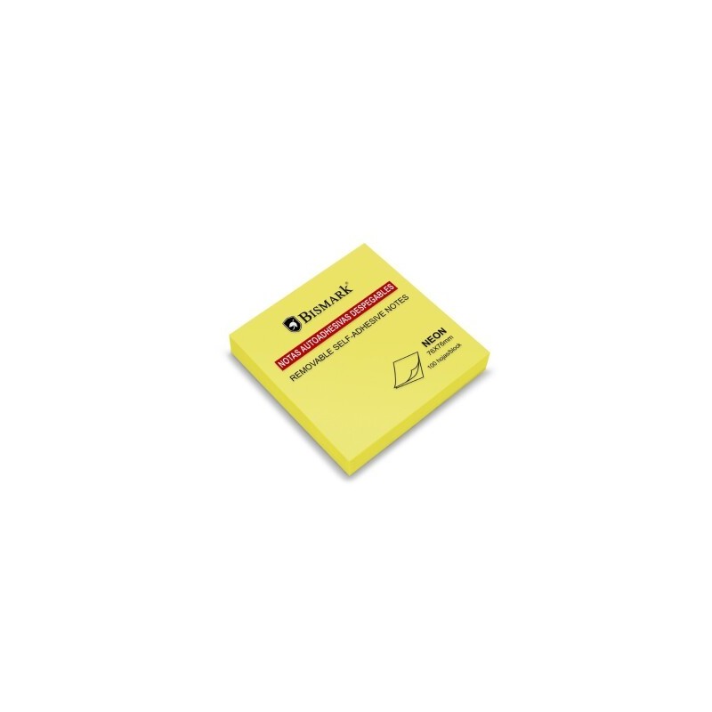 BISMARK BLOC di 100 note adesive 76x76mm - colore giallo neon