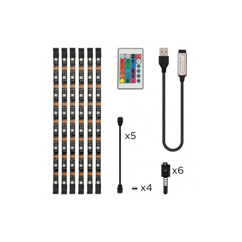 Strisce LED KSIX 6 RGB per TV da 53 cm - 16 colori RGB - 4 modalità