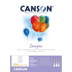 Canson Imagine Bloc Encolado de 50 Hojas A5 - Grano Fino - 148x21cm