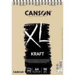 CANSON XL KRAFT RAYADO DROGNO BLOC con 60 fogli A4 - Spirale Micropor