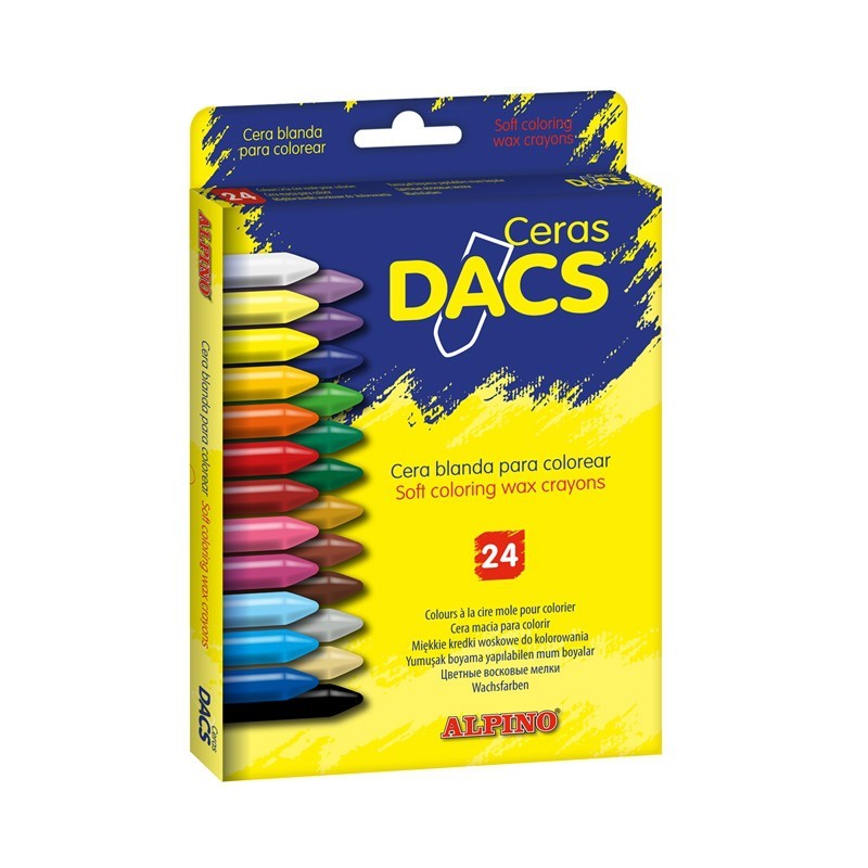 Pacchetto alpino 24 cere colorate dacs - consistenza cremosa - mixtab