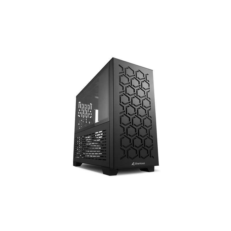 SHARKOON CASE MICRO-ATX 2XUSB 30 VETRO TEMPERATO 1X80MM FAN REAR