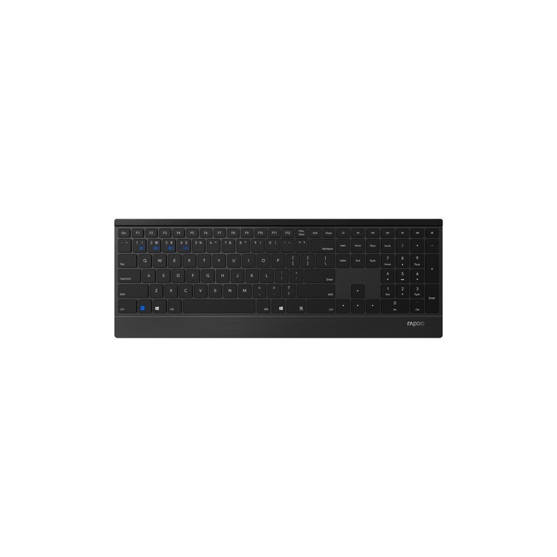 Rapoo 9500M tastiera Mouse incluso RF Wireless QWERTZ Tedesco Nero