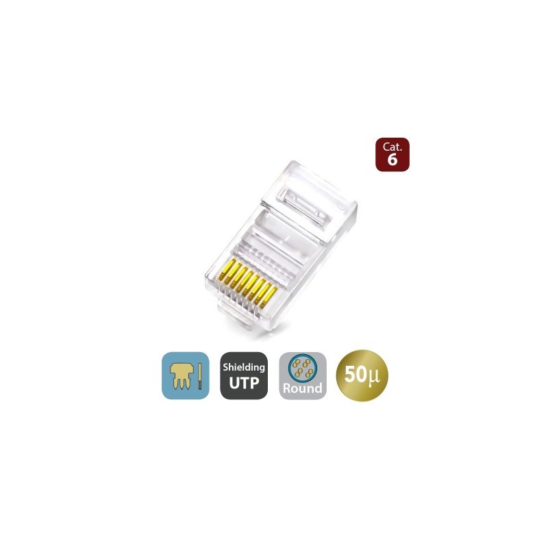 PLUG RJ45U CAT6 CAVO SOLIDO CF10