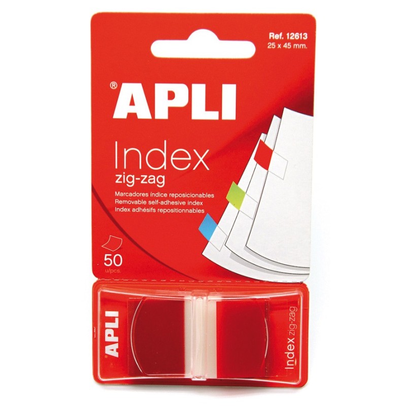 Indici adesivi applicati a zigzag 45x25mm 50 - Dispenser facile da ap