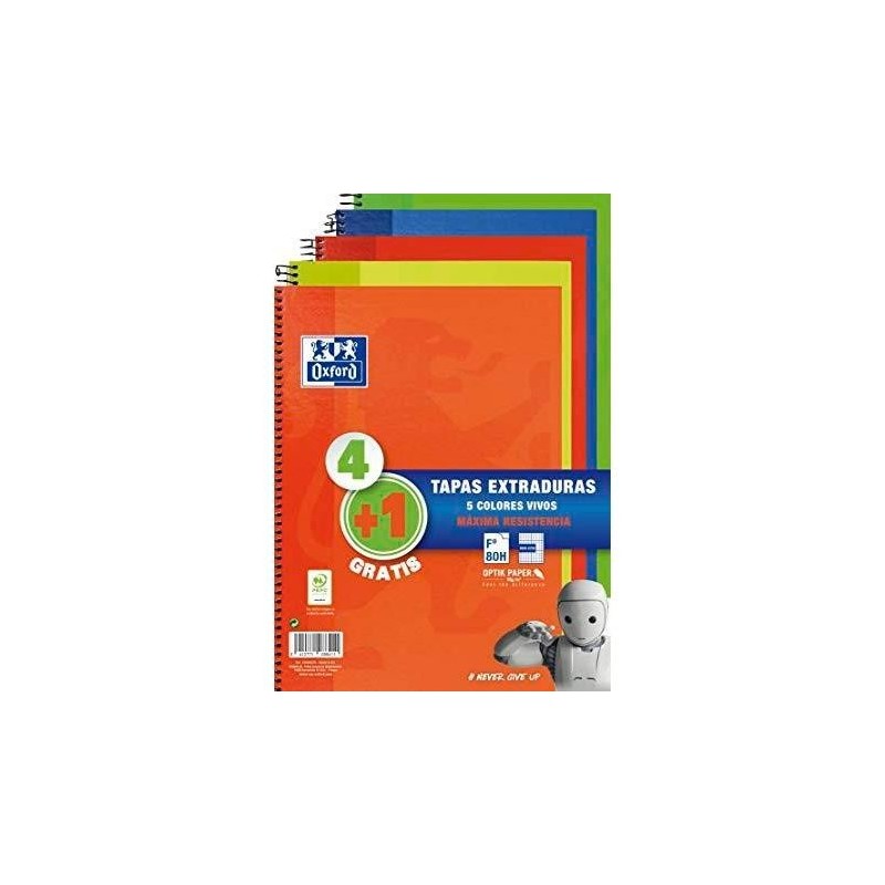 Oxford Classic Write Erase Pack 4+1 5 Notebook a spirale Follio Cri