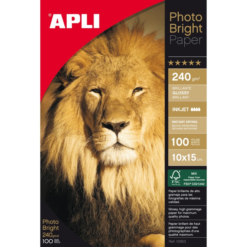 APPI Photobright Photo Paper 10 x 15 cm 240g 100 fogli