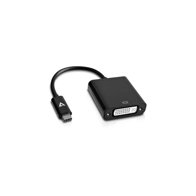 V7 USB-C maschio a DVI-D femminile nero dell'adattatore