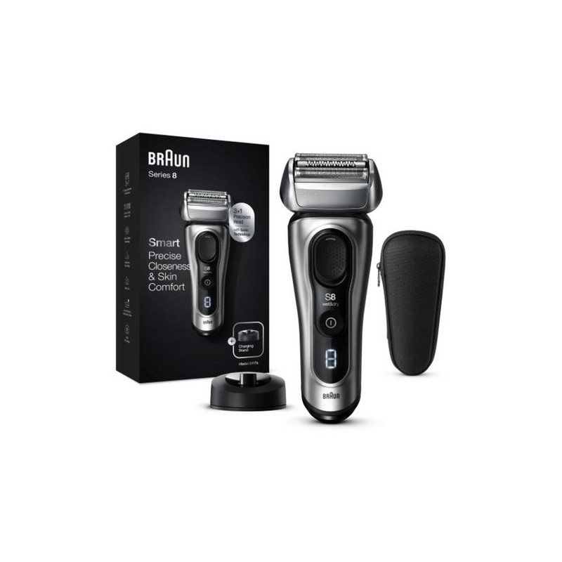 Braun Series 8 8417S rasoio elettrico Trimmer Nero Argento