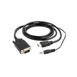 CableXpert Adattatore da HDMI a VGA/audio a porta singola nero A-HDMI