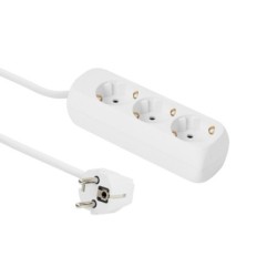 Schuko Power Strip 3-way 5M - White - Warranty 12M