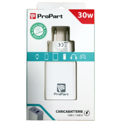 Caricabatteria 30 Watt PD USB-C + A Modello E642-30W