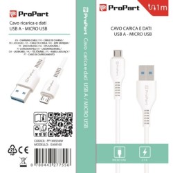 Cavo Carica e Dati Micro Usb 21 A Lunghezza 1 metro Bianco