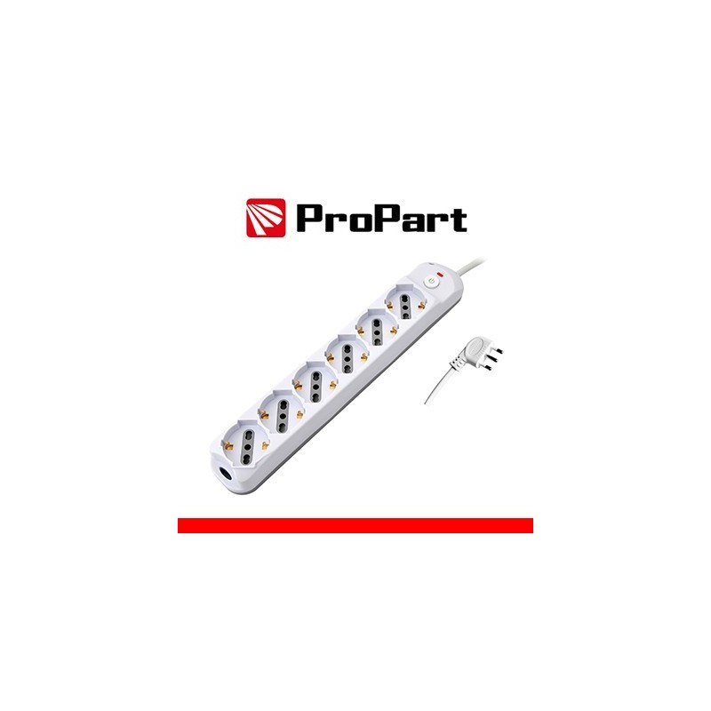 Multipresa 6pos bipasso/schuko + interrutt nuovo modello