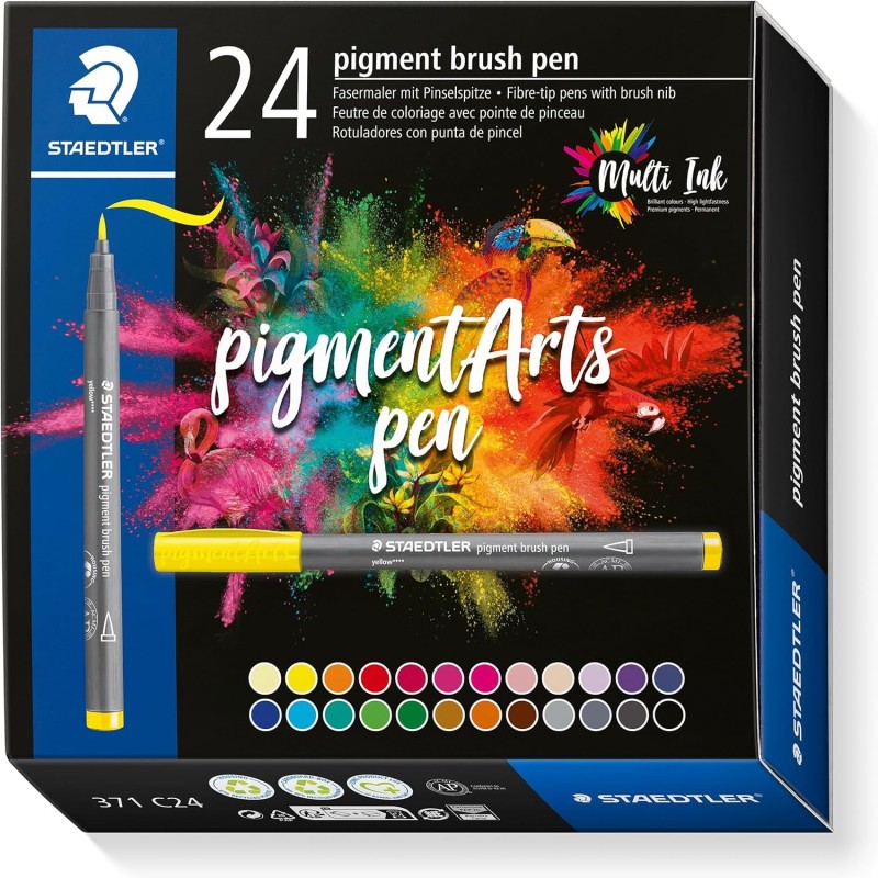 Staedtler 371 Confezione da 24 Pennarelli con Punta Morbida - Colori