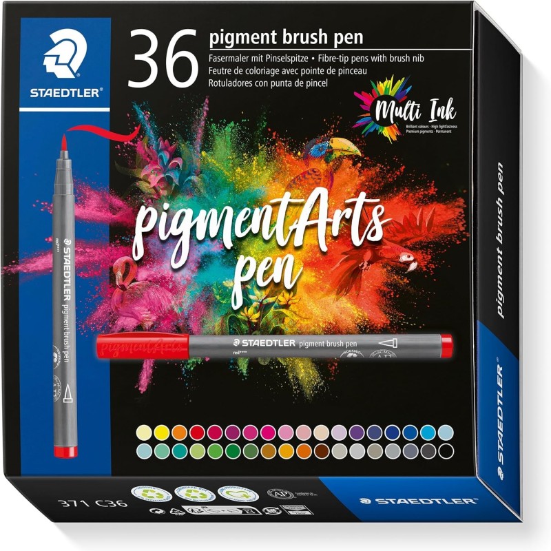 Staedtler 371 Confezione da 36 Pennarelli con Punta Morbida - Colori