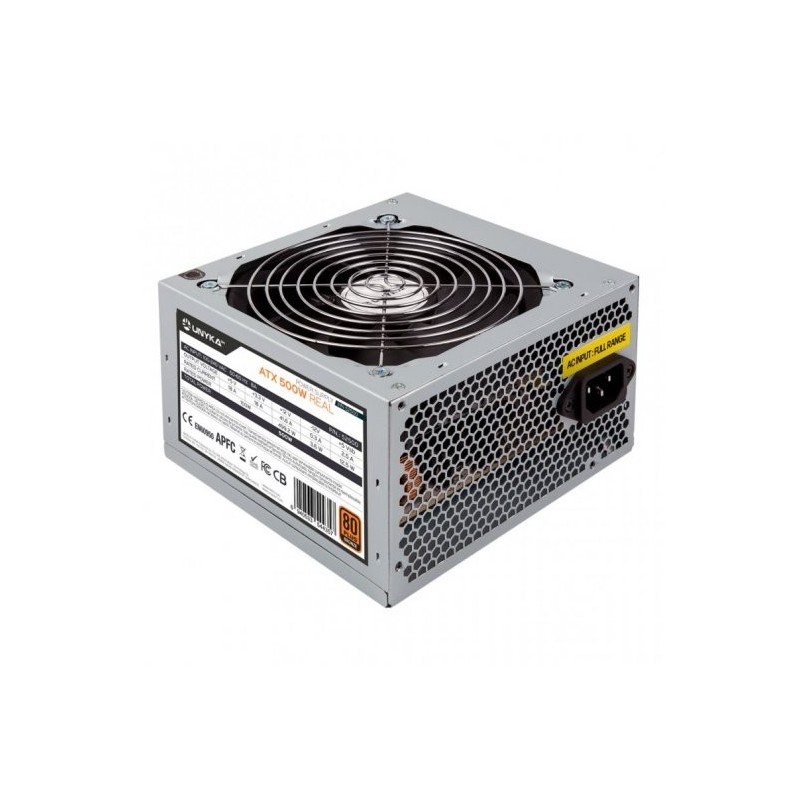 Alimentatore Unykach ATX 500W 80 Plus Bronze 500W ATX 23 - PFC attiv