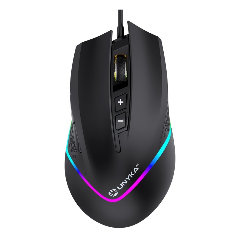 Mouse da gioco USB Unykach Nova M244 con illuminazione RGB 6400 dpi -