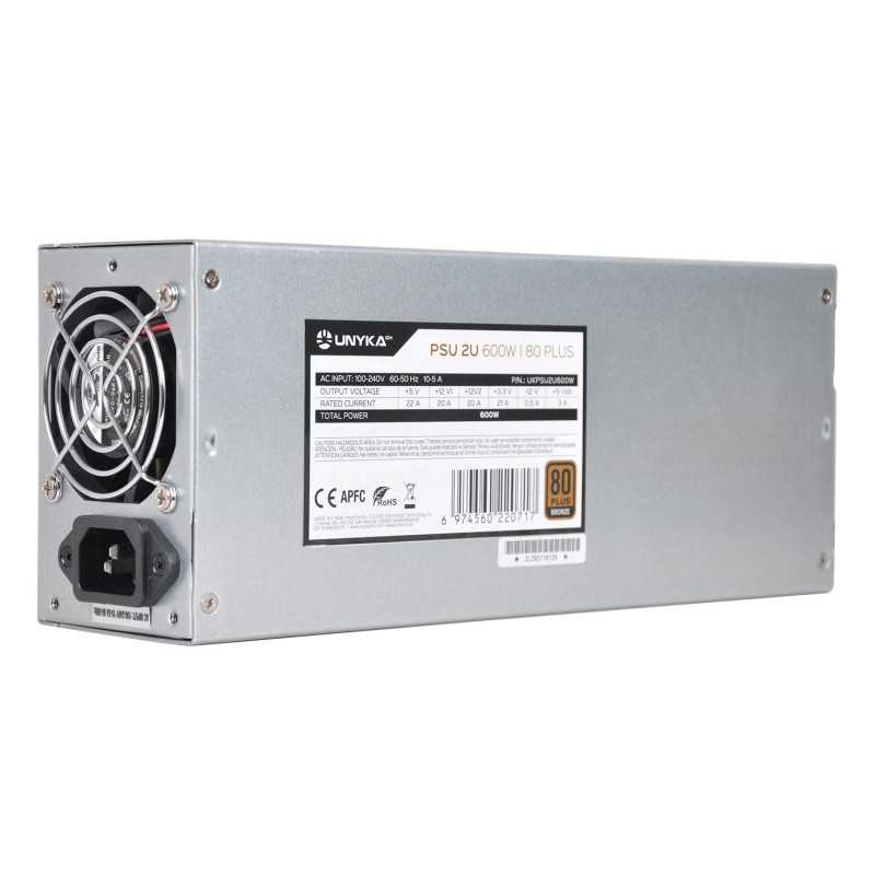 Alimentatore Unykach Flex 2U 600W 80 Plus Bronze 600W Flex 2U ATX - A