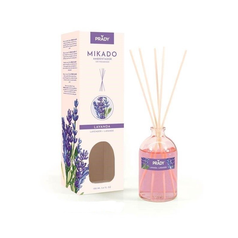 Prady Lavender Mikado Deodorante per ambienti - Flacone in vetro da 1